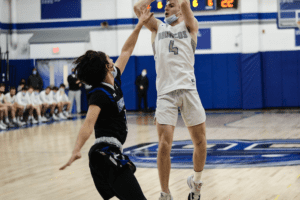 Sean McGrath goes up for a shot against the Panthers on Feb. 8. Photo/Mike Smith