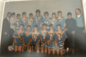 Edwin Gaynor, seen here in a photo with members of the Immaculate Heart of Mary basketball team, has died at age 87, court documents show. Gaynor has been accused by over 35 individuals of sexual abuse over a four-decade span.