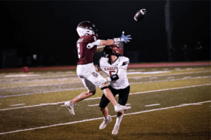 Chris McLaughlin makes a catch against Eastchester on Oct. 6, 2023.